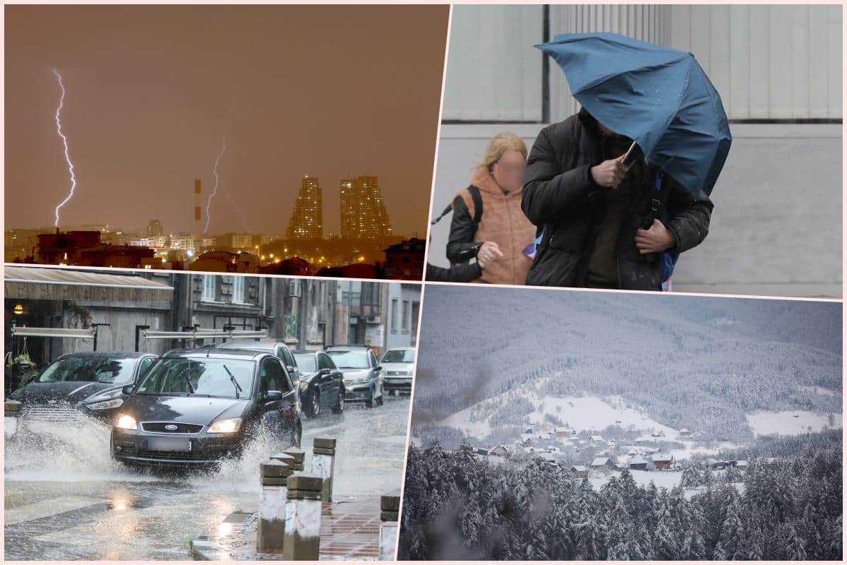 OPASNO NEVREME STIŽE U REGION, BIH PONOVO PRETI POTOP: Haos od Slovenije do Crne Gore, Hrvatsku će OKOVATI SNEG –  orkanski vetar, ledena kiša i vejavica