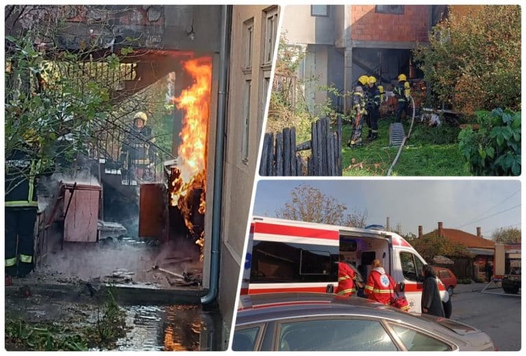 GORI KUĆA U KRAGUJEVCU: Izbio veliki požar, gust dim vije se nad gradom, vatra se proširila na dva susedna objekta (video)