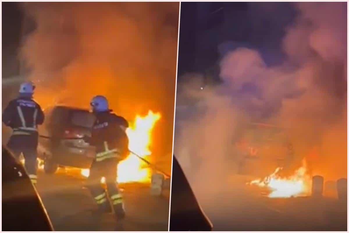 DRAMATIČNE SCENE IZ SUSEDSTVA: Gori automobil, panika među stanarima!