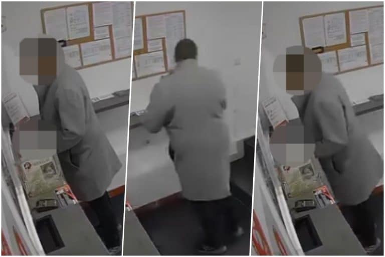 POKUŠAJ PLJAČKE MENJAČNICE NA CERAKU?! Muškarac u sivom kaputu ulazi u lokal i na pult stavlja OVO! (FOTO)