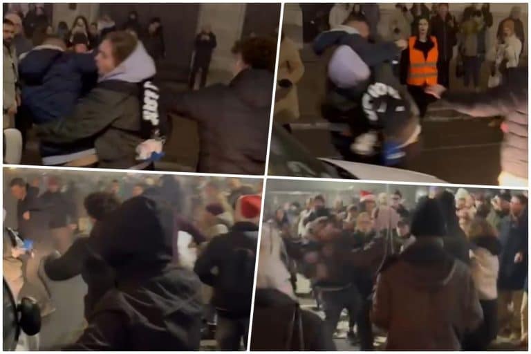 UČESNICI PROTESTA BIJU ČOVEKA! Težak incident na okupljanju studenata – tuku ga, pa mu šutiraju auto… (VIDEO)