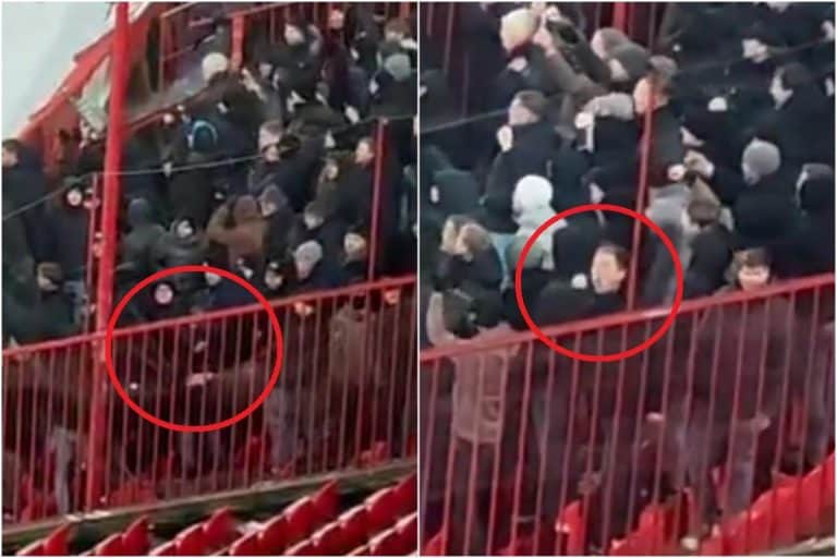 DIVLJANJE NAVIJAČA PSV-A NA MARAKANI! Gosti pravili haos u kavezu posle pobede, kidali mrežu, pokazivali gadosti, lomili stolice…