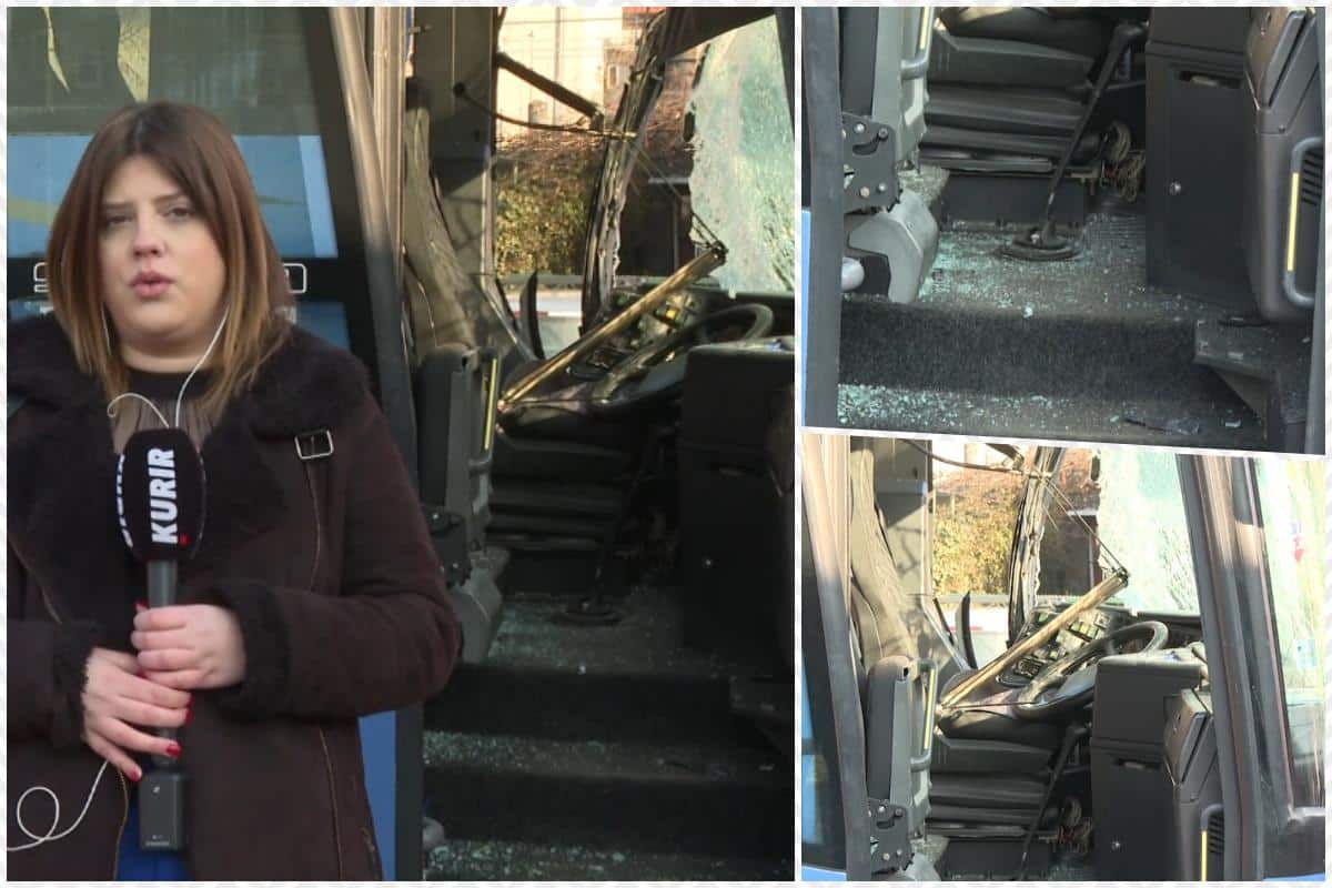 KURIR TELEVIZIJA NA MESTU SAOBRAĆAJNE NESREĆE U ZEMUNU: U sudaru dva autobusa troje povređeno, mesto vozača skroz uništeno