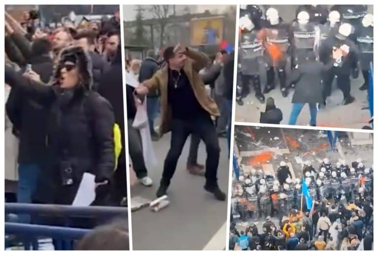 IZABRALI SU NASILJE! Opozicija uprkos civilizovanom pozivu da uđu u Skupštinu nastavili da napadaju policiju – POVREĐENO PET POLICAJACA! (VIDEO)