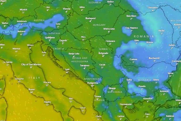 TEMPERATURA DRASTIČNO PADA, ČEKAJU NAS UDARI KOŠAVE I SNEGA! Najnovije vremensko upozorenje zbog jedne pojave, vreme će biti OPASNO – OBRATITE PAŽNJU (MAPA)