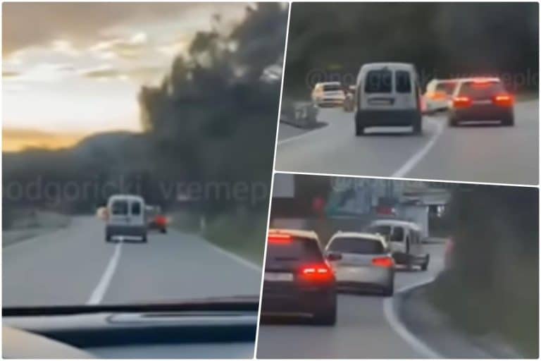 PRETICAO KOLONU, NALETELO VOZILO IZ DRUGOG SMERA Jeziv snimak koji ledi krv u žilama, TRAGEDIJA izbegnuta u poslednjem trenutku! Zastrašujuće scene u Crnoj Gori