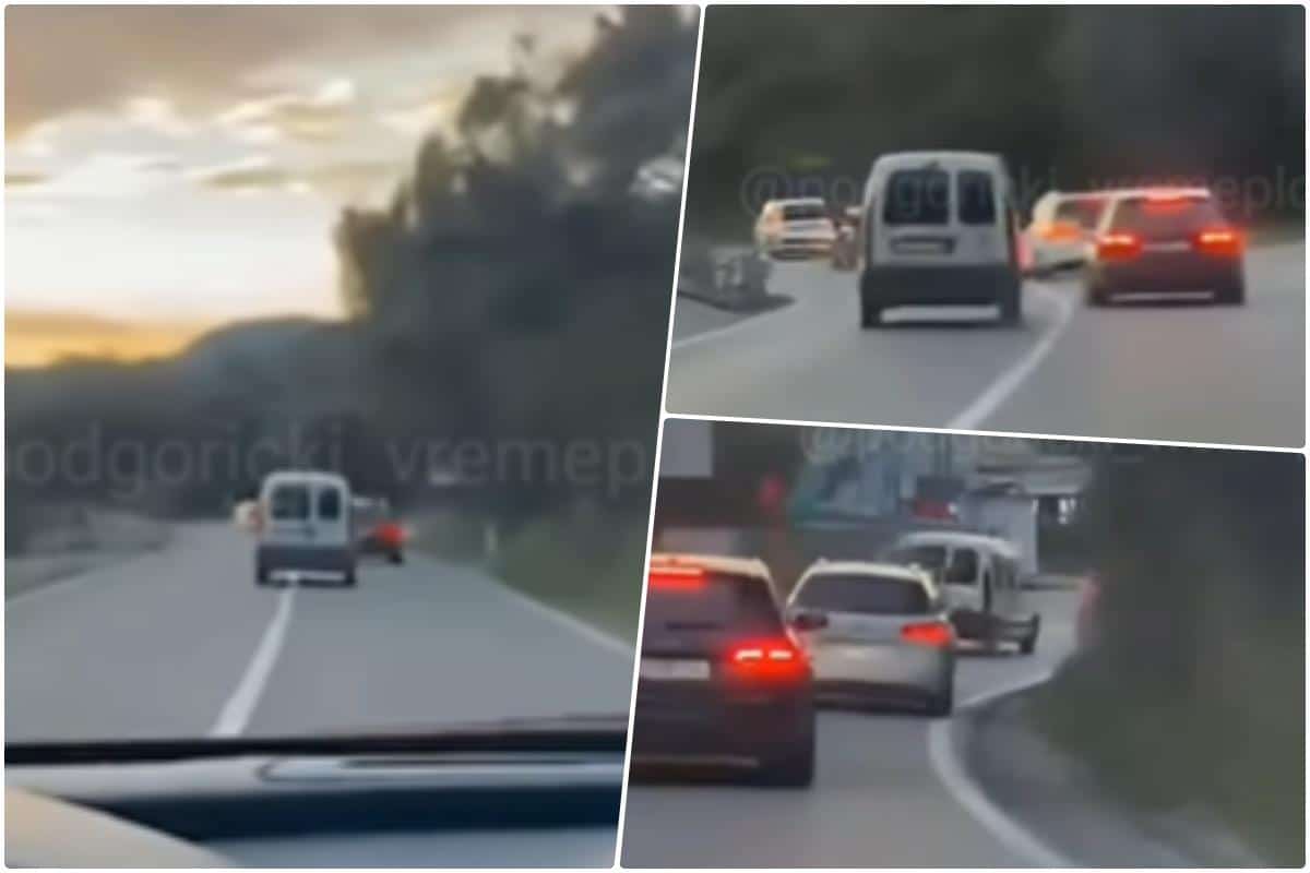 PRETICAO KOLONU, NALETELO VOZILO IZ DRUGOG SMERA Jeziv snimak koji ledi krv u žilama, TRAGEDIJA izbegnuta u poslednjem trenutku! Zastrašujuće scene u Crnoj Gori