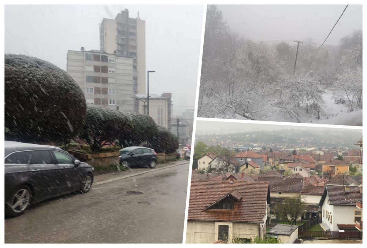 ZABELELI SE UŽICE, ČAČAK, PROKUPLJE, PROVEJAVALO I U BEOGRADU! Pogledajte slike aprilskog snega, napadaće i do 10cm! PAŽNJA, SRBIJA NARANDŽASTA (VIDEO)
