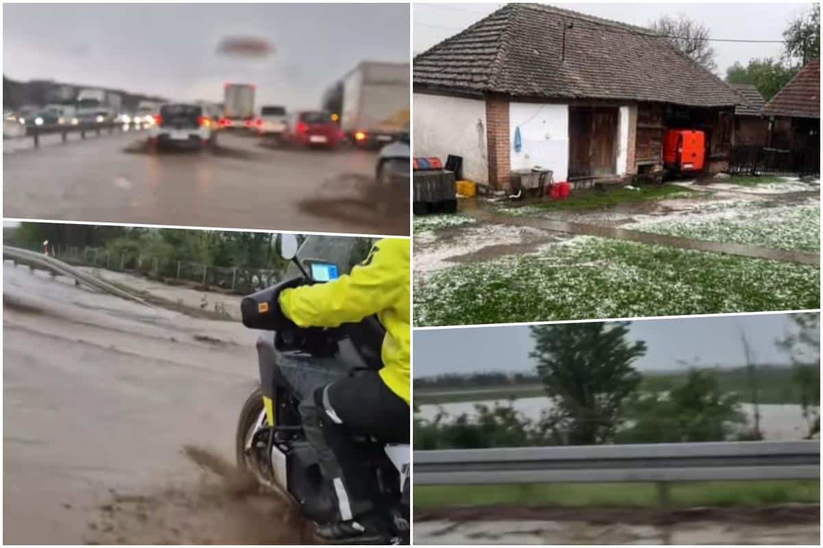 (VIDEO FOTO) POGLEDAJTE PRIZORE KOJI PRIKAZUJU SNAGU NEVREMENA KOJE SE SRUČILO NA SRBIJU Dramatične scene: Poplava na auto-putu, bujice, padale lopte od leda