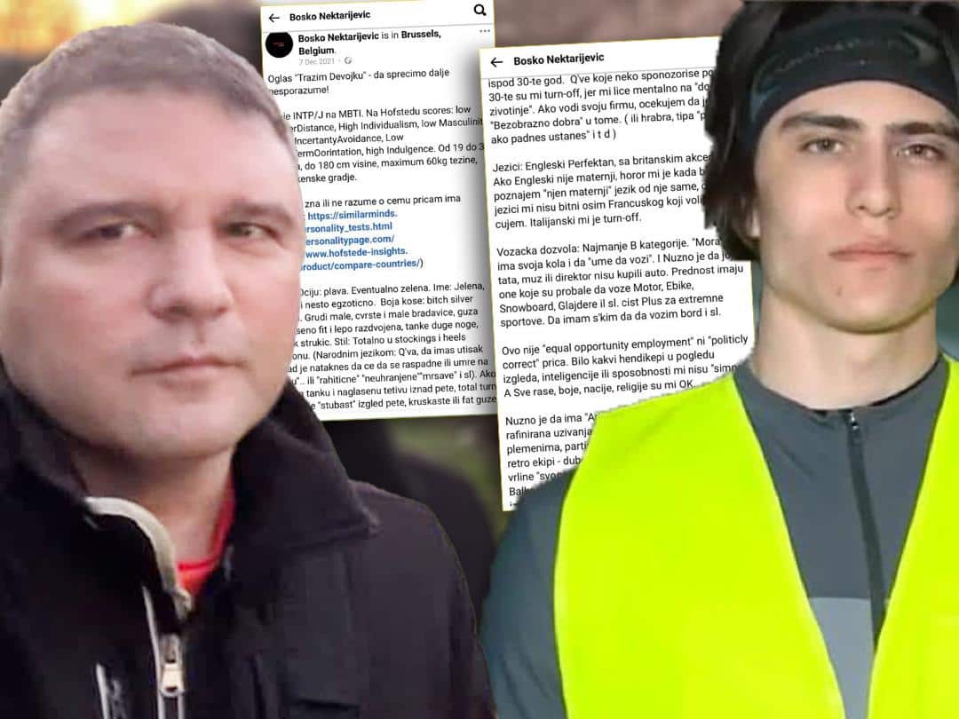 SVE BOLESNIJE! Evo kako otac studenta blokadera Vuka Nektarijevića, koji lajkuje SILOVANJA ŽENA i koji bi ubijao crnu i braon decu, TRAŽI DEVOJKU (FOTO)