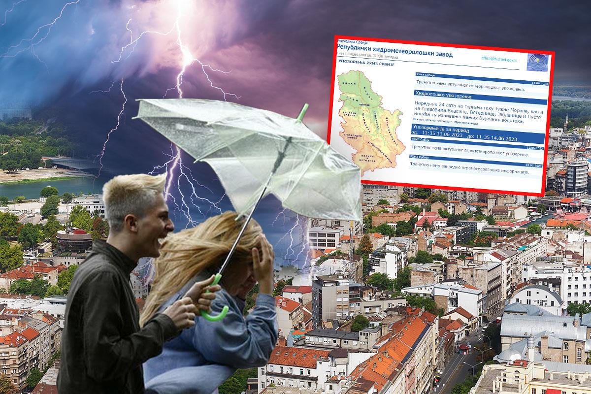NA UDARU SNAŽNOG NEVREMENA OVA 3 DELA SRBIJE: Ali i ovi delovi Beograda! Uz veliku količinu kiše i grmljavinu stiže i ova nepogoda! RHMZ izdao hitno upozorenje