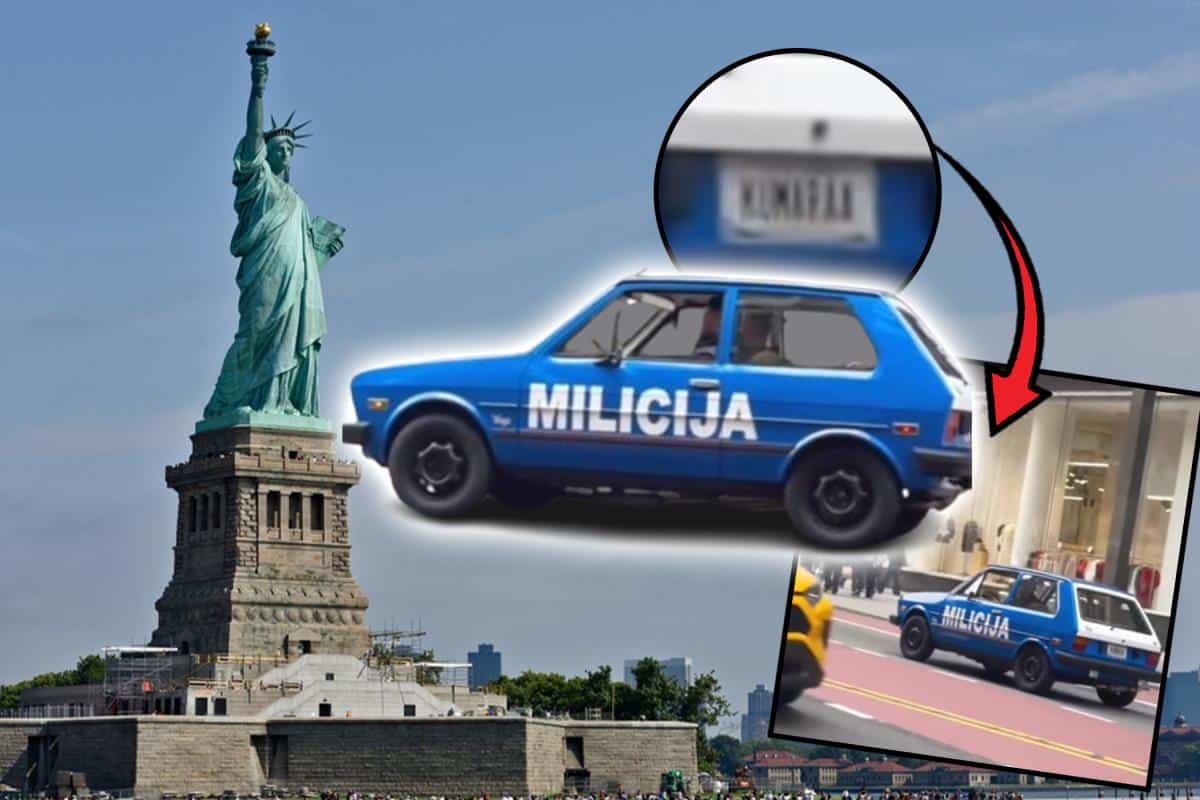 “MILICIJA” VOZI JUGO USRED NJUJORKA! Snimak iz rubrike VEROVALI ili NE! Dobro pogledajte šta piše na TABLICAMA “Sad mogu i kući lagano, sve sam doživeo” (VIDEO)