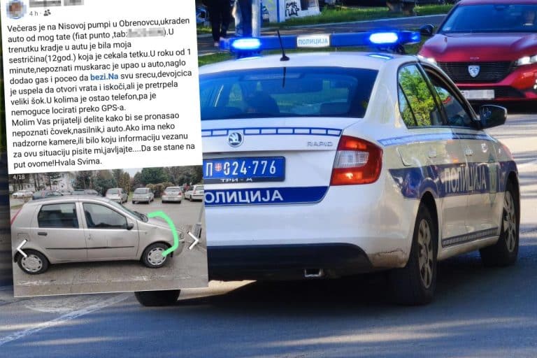 OVO JE UKRADENI AUTO U KOM JE BILA DEVOJČICA (12) KADA JE LOPOV UPAO! Tetka deteta objavila dramatičinu poruku: Sve se desilo u roku od minut! (foto)